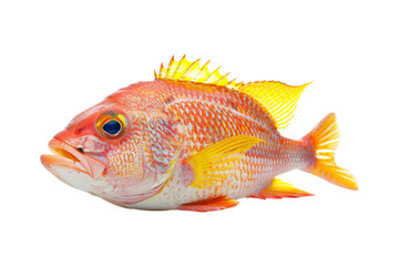 Obraz premium Red and Yellow Fish isolated on white background