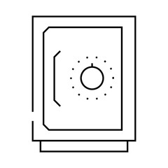 safe money storage line icon vector. safe money storage sign. isolated contour symbol black illustration