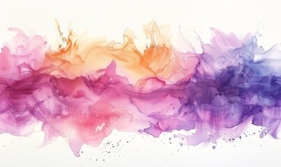 Watercolor abstract twilight reflections on white.