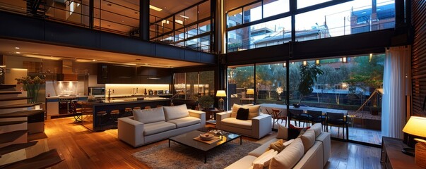 Fototapeta premium Contemporary urban loft with modern design.