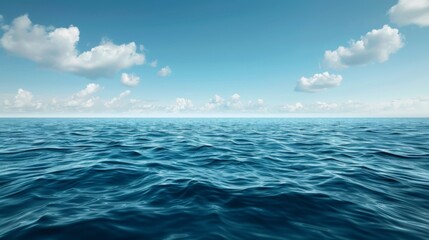 Obraz premium A tranquil ocean wave background with soft ripples and a clear horizon, evoking calm and relaxation