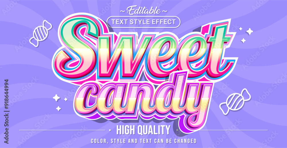 Poster editable text style effect - sweet candy text style theme.