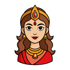 Navratri Brush Stroke Outline Vector - White Background, SVG Logo Icon, Line Art, Cricut & Silhouette Cut Files