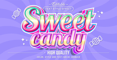 Obraz premium Editable text style effect - Sweet Candy text style theme.