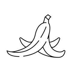 banana peel slippery line icon vector. banana peel slippery sign. isolated contour symbol black illustration