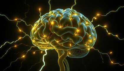 Obraz premium Illuminated Human Brain.