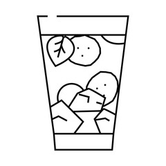 drink with cucumber line icon vector. drink with cucumber sign. isolated contour symbol black illustration