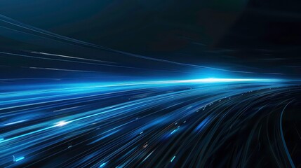 Abstract dark blue background with white streaks of light, creating a futuristic and dynamic feel.