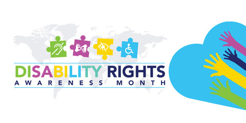 Disability Rights awareness month design poster , banner, background template, Disability Rights awareness month is observed every year from November 3 to December 3, Vector illustration