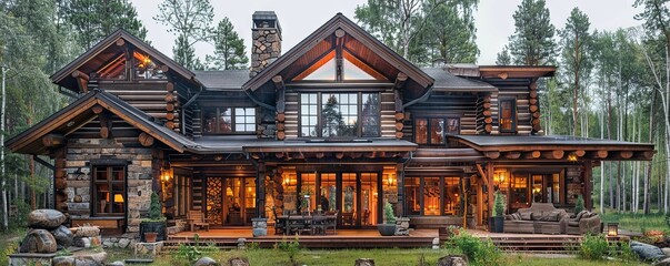 Log house with rustic charm.