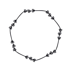 Simple floral branch frame hand drawn vector element