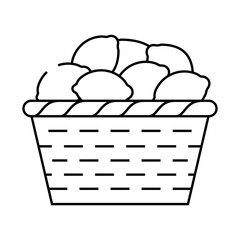 basket with lemons line icon vector. basket with lemons sign. isolated contour symbol black illustration