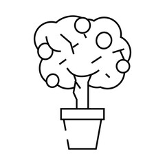 decorative lemon line icon vector. decorative lemon sign. isolated contour symbol black illustration