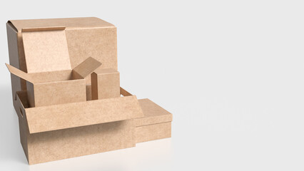 The Cardboard box for transport or gifting concept 3d rendering.