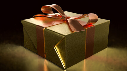 The Gift box for celebration or Bonus concept 3d rendering.