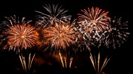 Obraz premium Abstract colored firework background with free space for tex