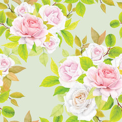 floral roses seamless pattern design