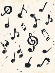 Music Notes on a Vintage Background