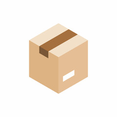 cardboard icon with flat design style