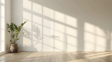 Warm interior with chair and dried floral decor placed in golden sunlight from large tall window frame