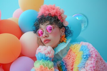 Fototapeta premium Dreamy Marketplace Among Balloons