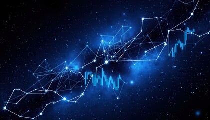 Abstract Blue Network in Galaxy Space.