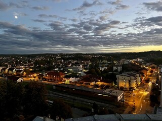 view of the city at night