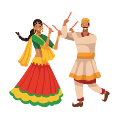 hindu couple dancing in onam festival