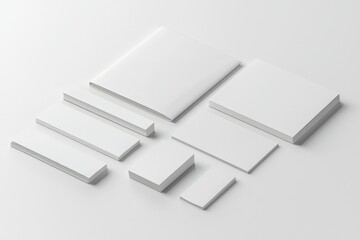 Realistic blank stationery set mockup isolated created with generative ai