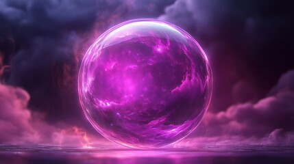 Fototapeta premium Ethereal Glow of a Mystical Purple Sphere in Space