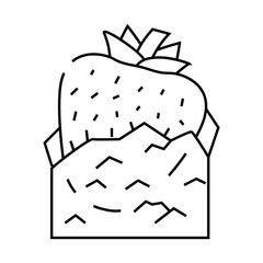 ice strawberries line icon vector. ice strawberries sign. isolated contour symbol black illustration