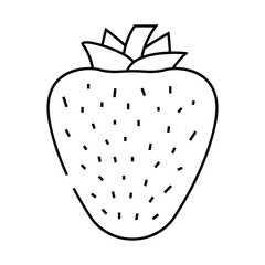 strawberry one whole line icon vector. strawberry one whole sign. isolated contour symbol black illustration