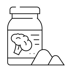 dried broccoli line icon vector. dried broccoli sign. isolated contour symbol black illustration