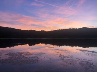 sunset over the lake