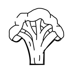 broccoli cut line icon vector. broccoli cut sign. isolated contour symbol black illustration