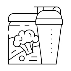 sports nutrition broccoli line icon vector. sports nutrition broccoli sign. isolated contour symbol black illustration