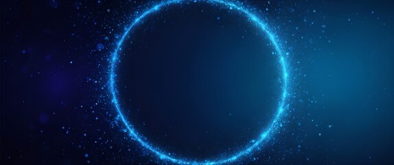 Dark blue and glow particle abstract background.