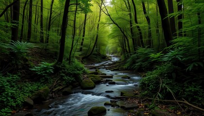 Fototapeta premium Tranquil Forest Stream.