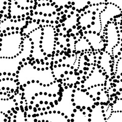 Black and white wavy pearls threads lines on white background abstract seamless pattern. For interior decor, wallpaper, wall panel, textile, poster, web banner, mobile apps, image of blog. 