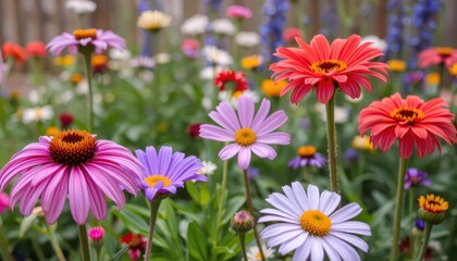 Fototapeta premium Colorful Wildflowers in a Garden.