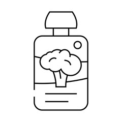 baby food broccoli line icon vector. baby food broccoli sign. isolated contour symbol black illustration