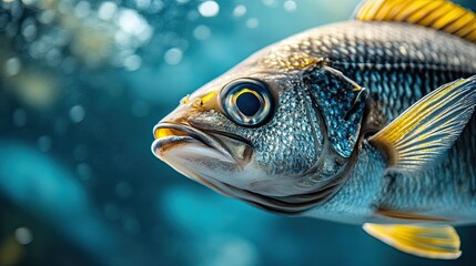 fish isolated on metal background