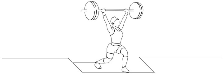 Obraz premium line art weightlifting illustration background 