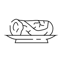 cabbage rolls line icon vector. cabbage rolls sign. isolated contour symbol black illustration