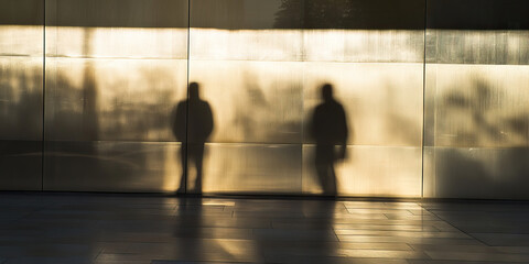 Obraz premium Hidden Agendas: Shadows playing across the walls of a government building