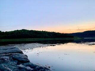 sunset over the lake