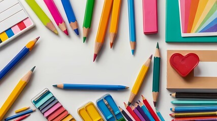 pencils on a white background