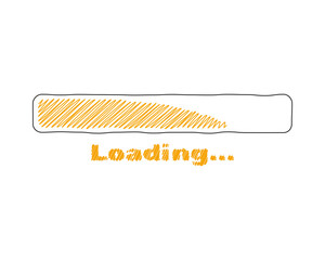 Loading bar status icon. Vector illustration. Vector loaded icons. Download progress. Donload or Upload. Hand-drawn sketch-scribble.