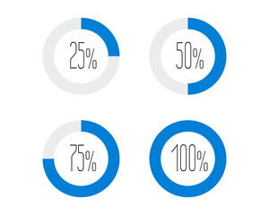 Collection Loading bar status icon. Vector illustration. Set of vector loaded icons. Download progress. Donload or Upload.
