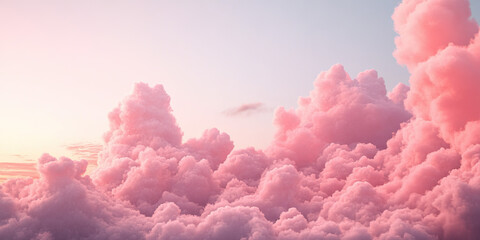 Dreamy Pink Clouds: A cloudy sky filled with cotton candy pink clouds